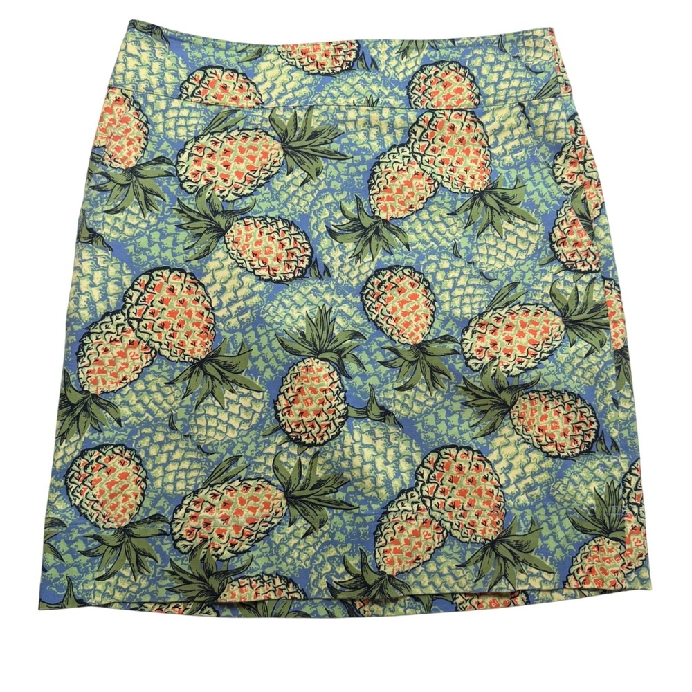 Talbots Womens Size 4 Pineapple Tropical Skirt Preppy Resort Summer